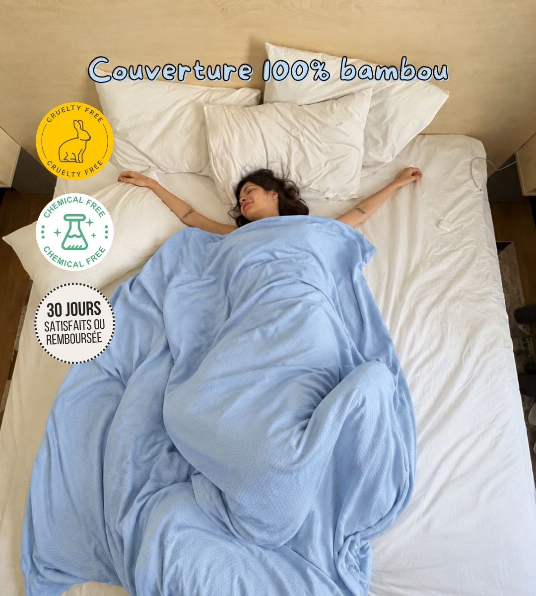 Couverture fine rafraîchissante 100% fibre de Bambou