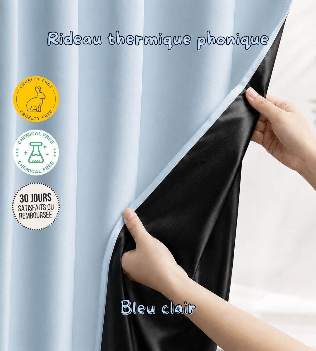Un rideau thermique phonique à oeillet