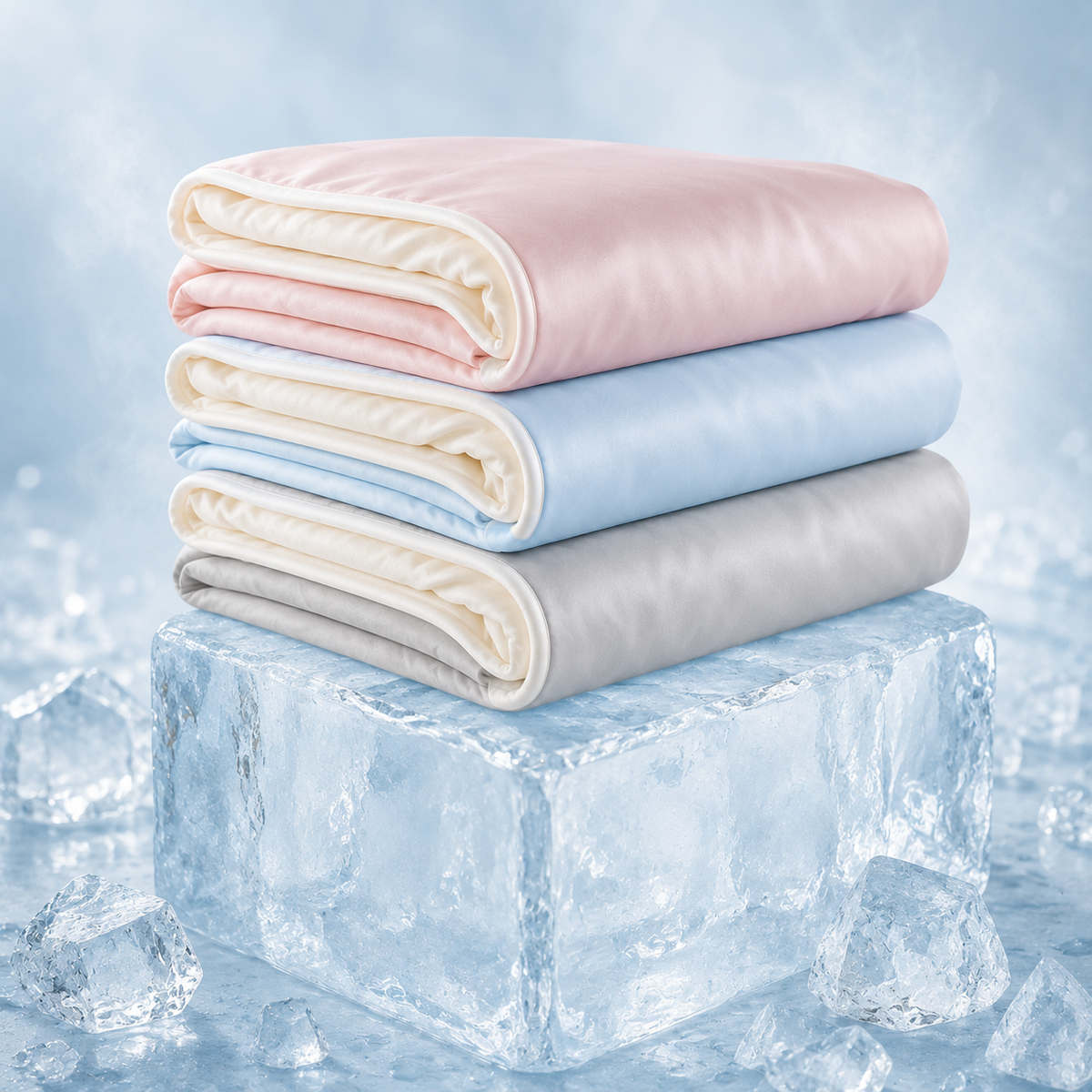 Couverture reversible rafraîchissante anti-allergènes