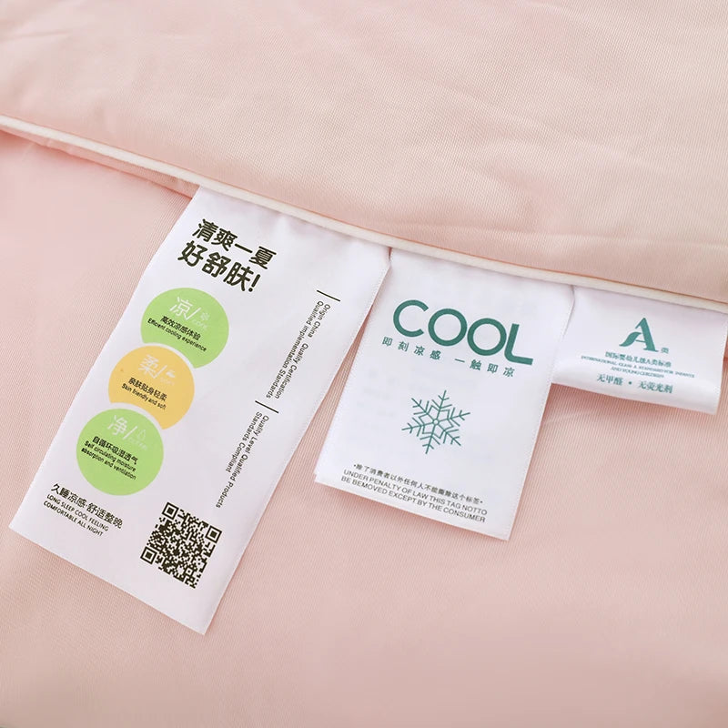 Couverture reversible rafraîchissante anti-allergènes