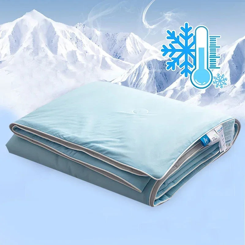 Couverture reversible rafraîchissante anti-allergènes